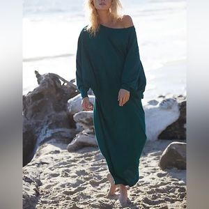 Free People Beach Lifestyle maxi dress lightweight cotton long dolman sleeve, XS
